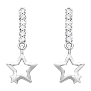 Pendientes de Circonita Brillante acabados en rodio