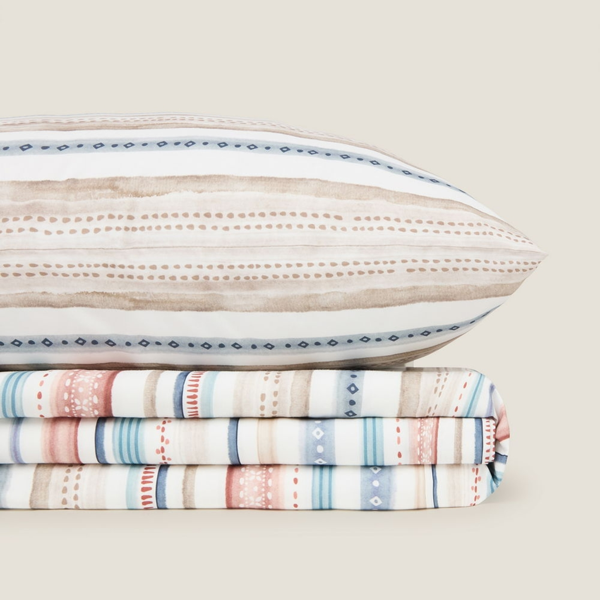 Sábana rayas multicolor Onray color azul 100% Algodón percal