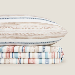 Sábana rayas multicolor Onray color azul 100% Algodón percal