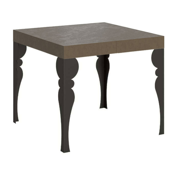 Mesa extensible 90x90/246 cm Paxon gris paloma patas antracita