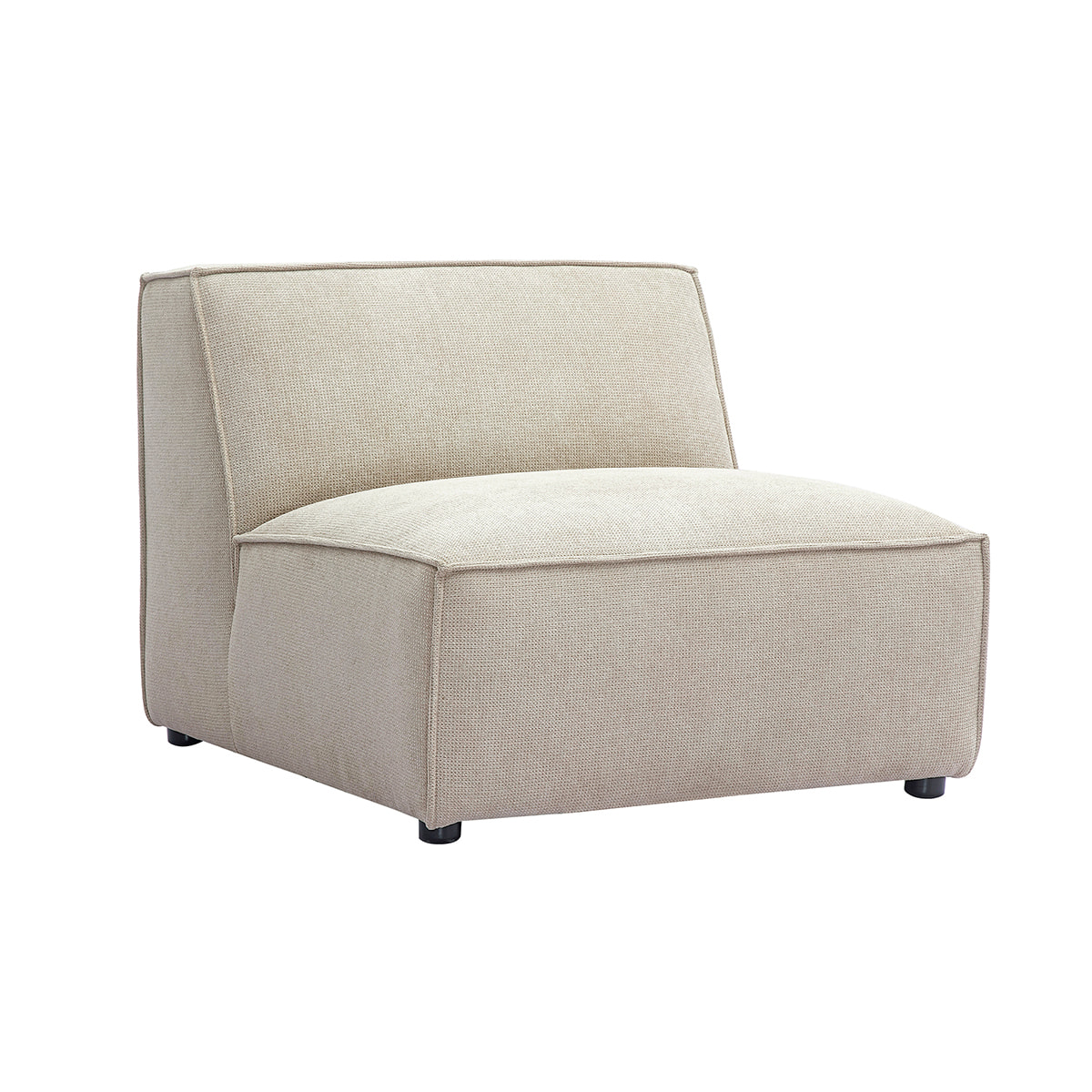 Module droit pour canapé en tissu chenille beige SPLIT