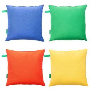 Set de 4 cojínes 45x45cm (1 rojo + 1 amarillo + 1 verde + 1 azul) 200gsm