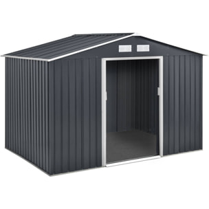 Abri de jardin métal "Vegas" - 5,29 m2 (4,83 m2 au sol) - Gris