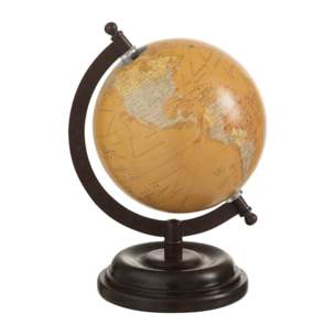 J-Line mappemonde Sur Pied - bois - ocre - small