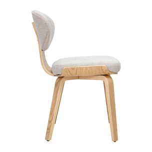 Chaises en tissu effet velours texturé beige et bois clair (lot de 2) YELLE