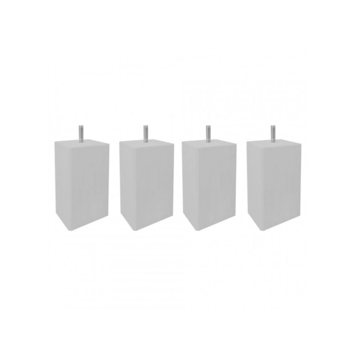 Pieds de lit 15 cm carrés en bois - lot de 4 - EDDY