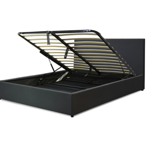 Ensemble matelas Bali & lit coffre Colisée | Mémoire de forme et ressorts ensachés | Grande capacité de stockage | Tissu | Gris foncé