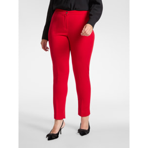 Elena Mirò - pantalones rectos de cady - Rojo