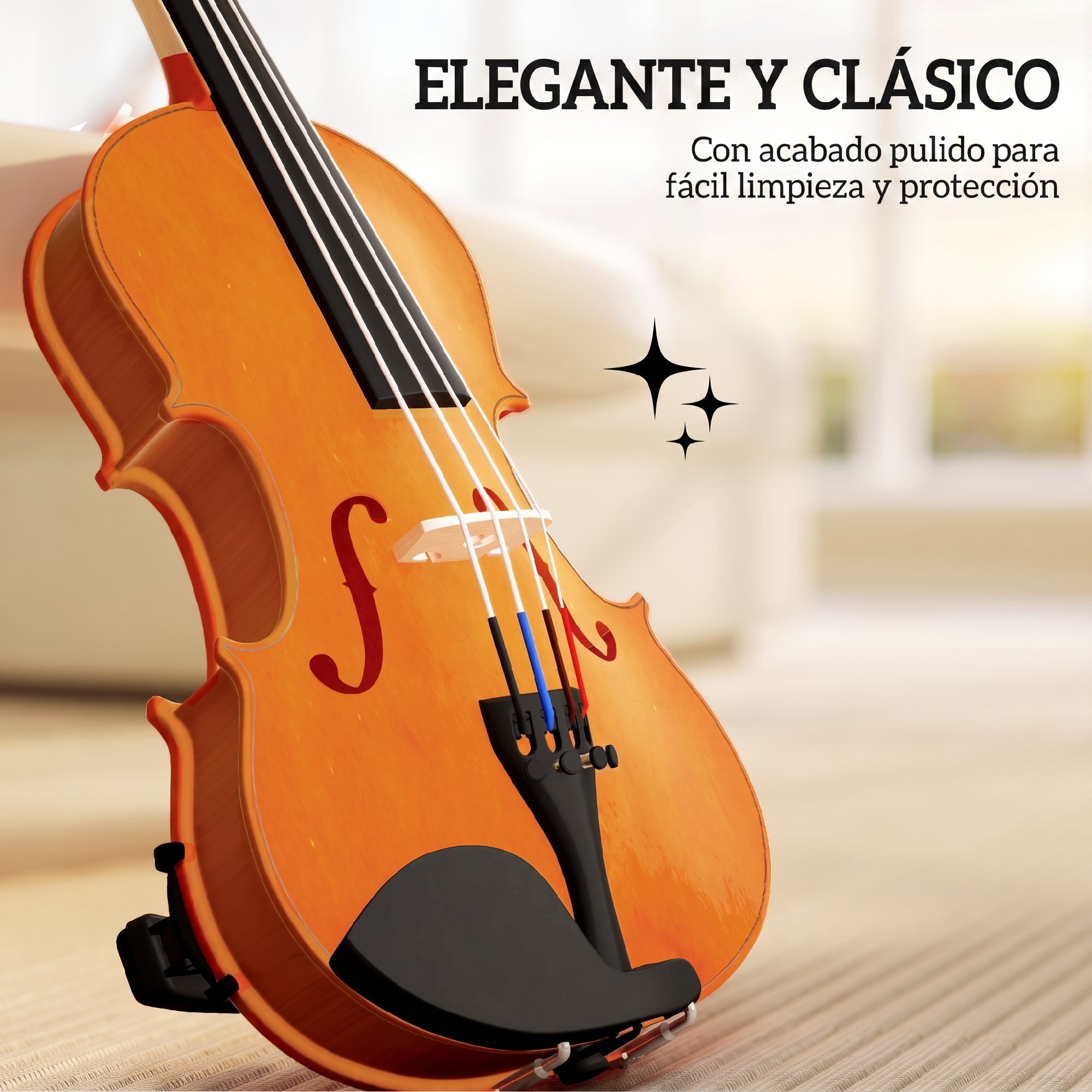 Violín 4/4 de Tamaño Completo de Madera, Set de Violín para Principiantes, Adultos y Niños, con Estuche Ligero, Arco, Colofonia, Afinadores, Cuerdas y Soporte para Hombro, Marrón