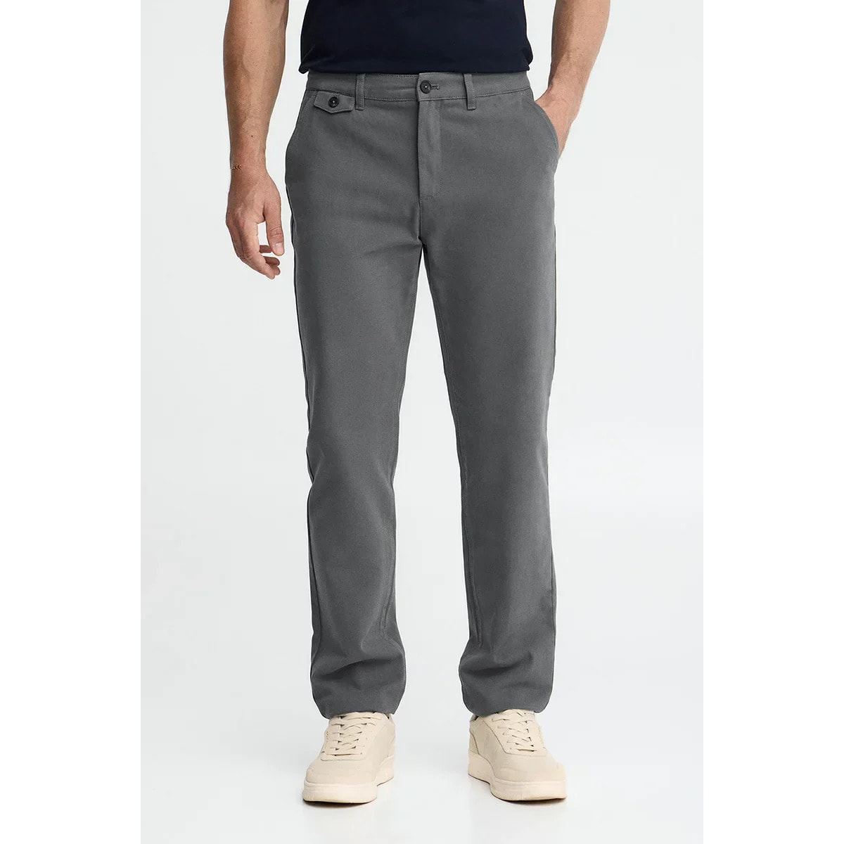 Pantalón chino gris de corte regular con logo Polo Club