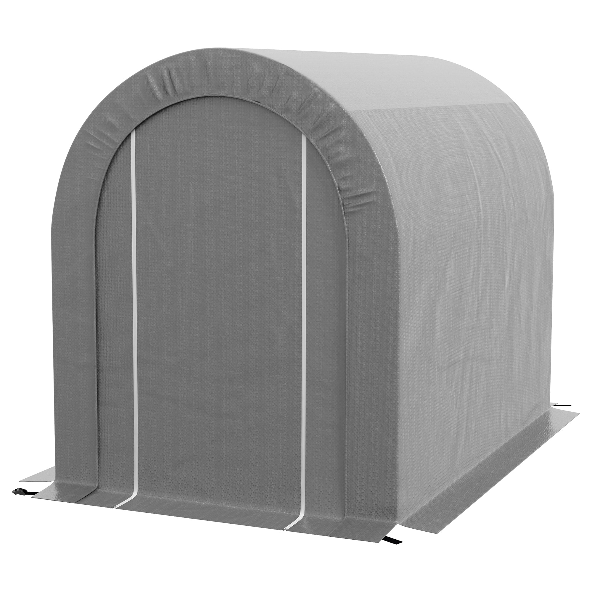 Abri de jardin rangement extérieur dim. 239L x 159l x 190H cm - porte zippée - acier galvanisé PE gris