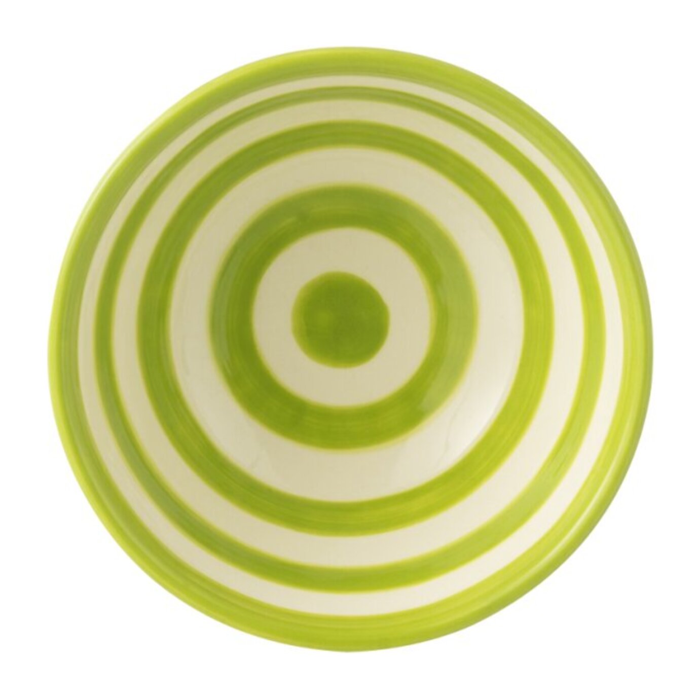 J-Line bol Granada Stripes High - céramique - blanc/vert - small - Ø 14 cm