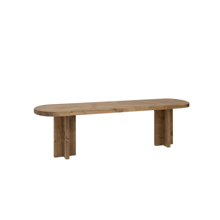Banc en bois massif ton chêne foncé en différentes tailles