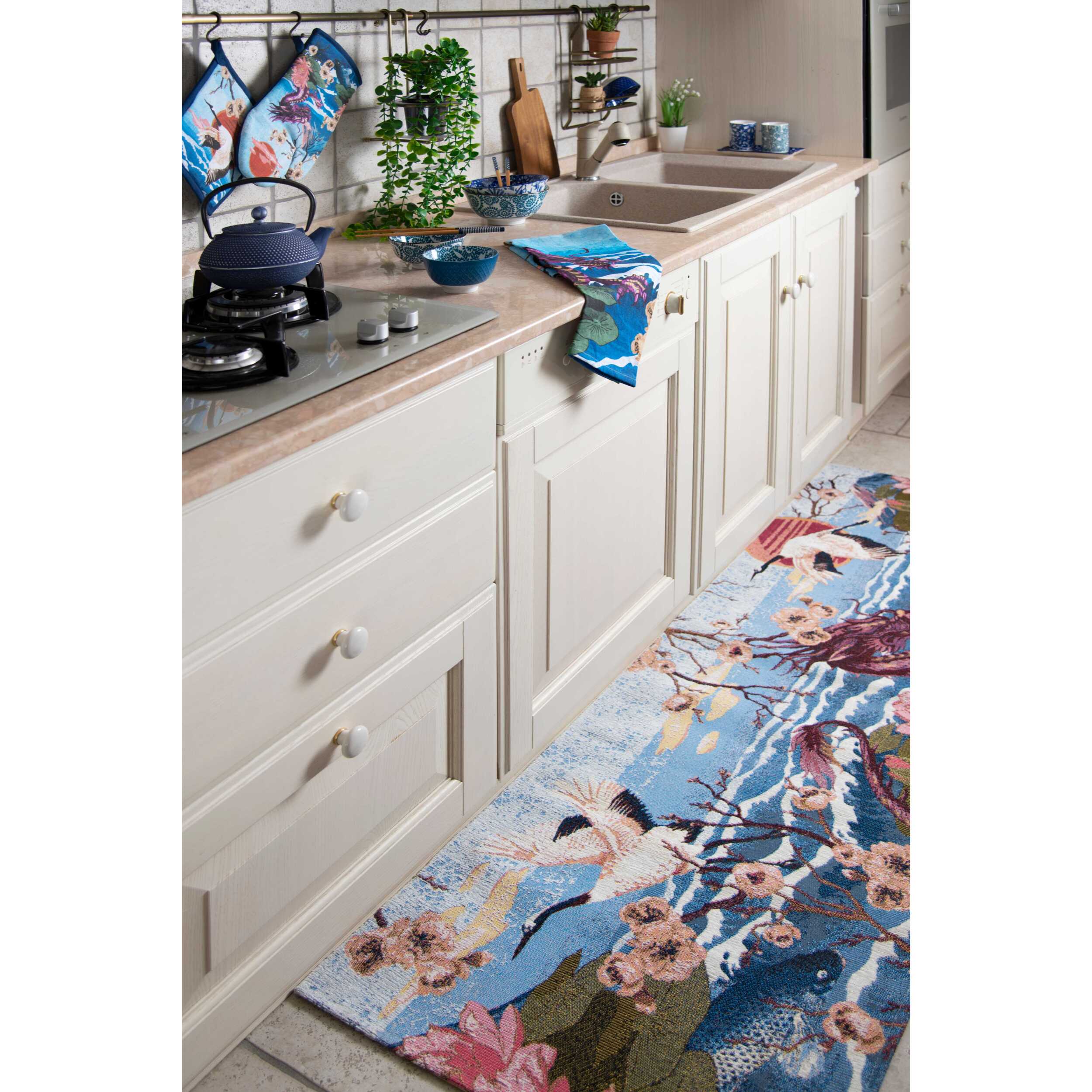 Tappeto Excelsa Fuji in poliestere e cotone 55x180x0,7 cm multicolore