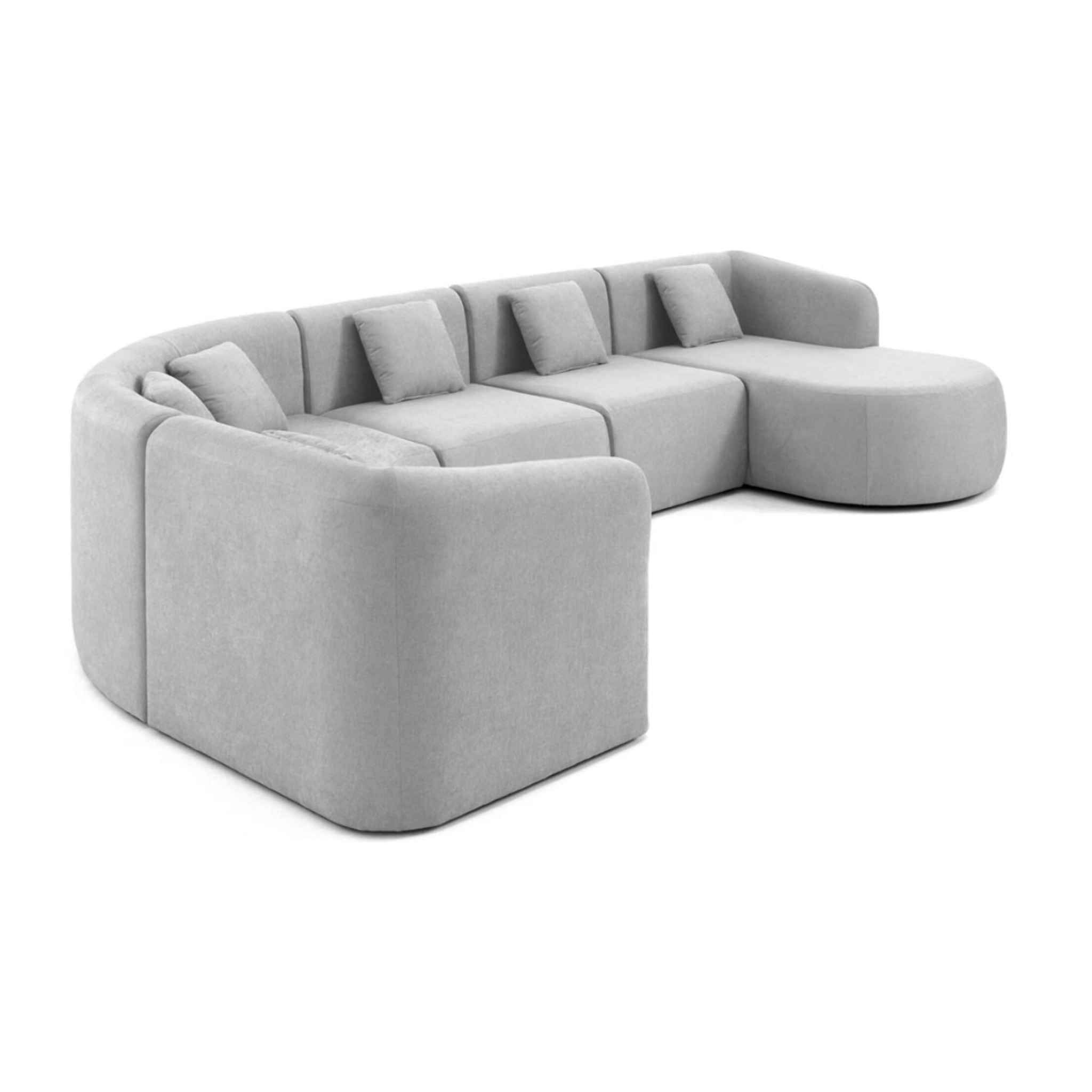 Ikare - canapé modulable d'angle droit - 6 places - en tissu - Gris clair