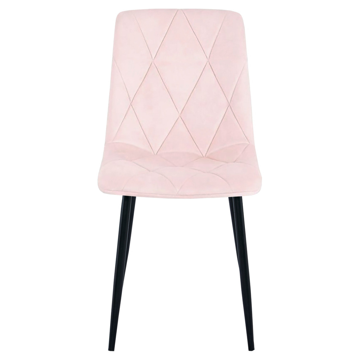 Sedia Libra in Velluto Rosa Cipria con Gambe Nere