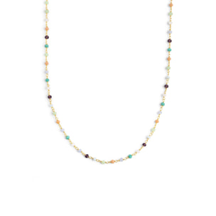 Collana Crystal Colors Argento Placcato Oro