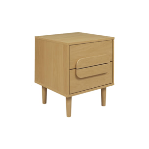 Table de chevet vintage décor bois 2 tiroirs JULIANA