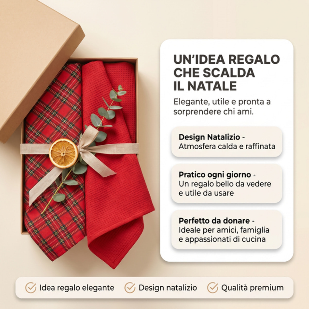 Set strofinacci in cotone - ROSSO