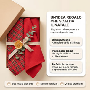 Set strofinacci in cotone - ROSSO