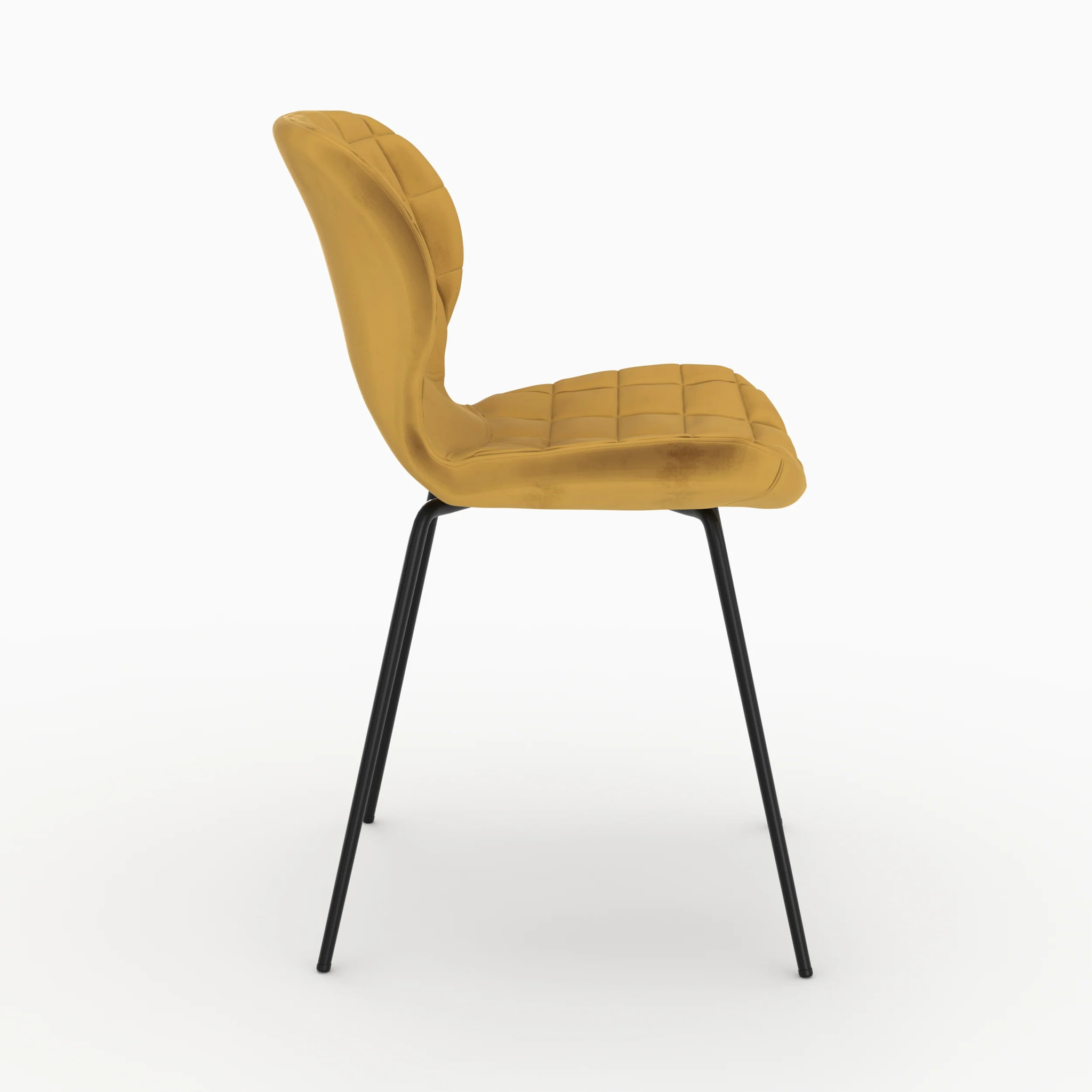 Lot de 2 chaises en velours jaune curry - Mazzia