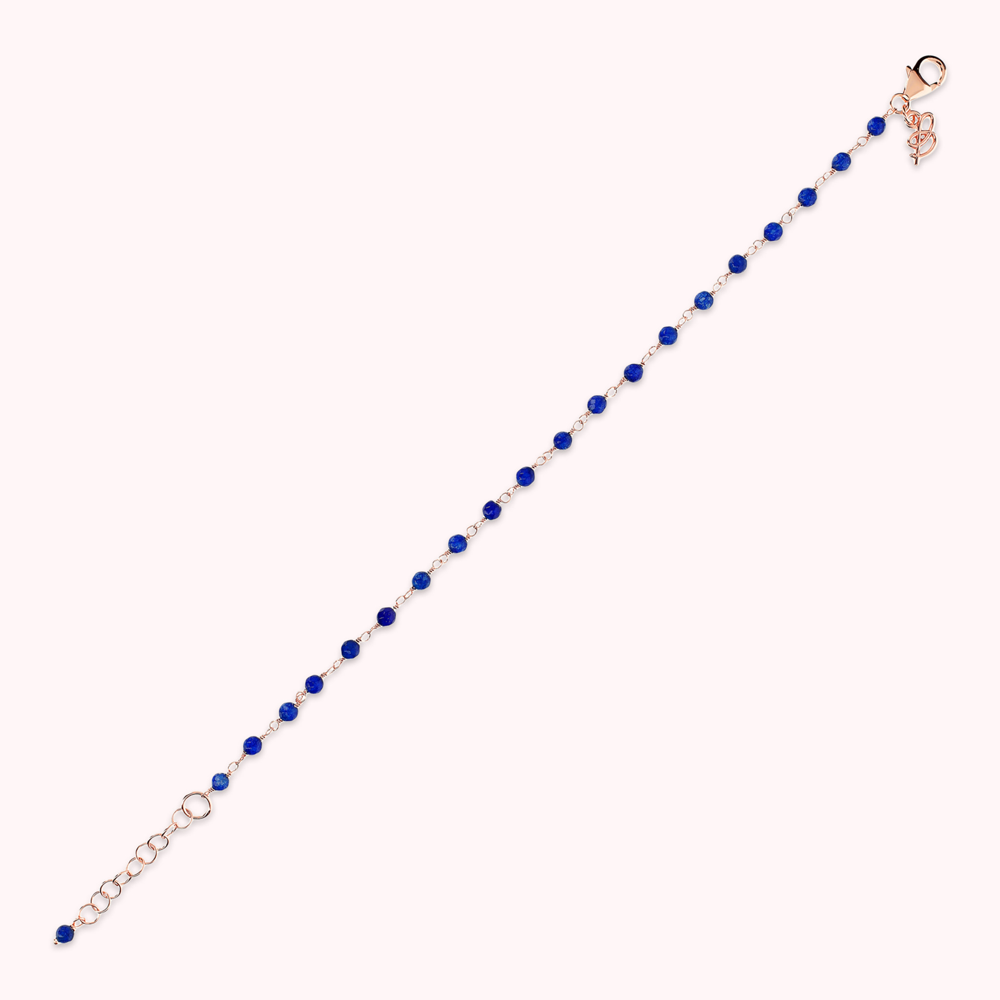Bracciale Rosario con Pietra Naturale Agata Blu