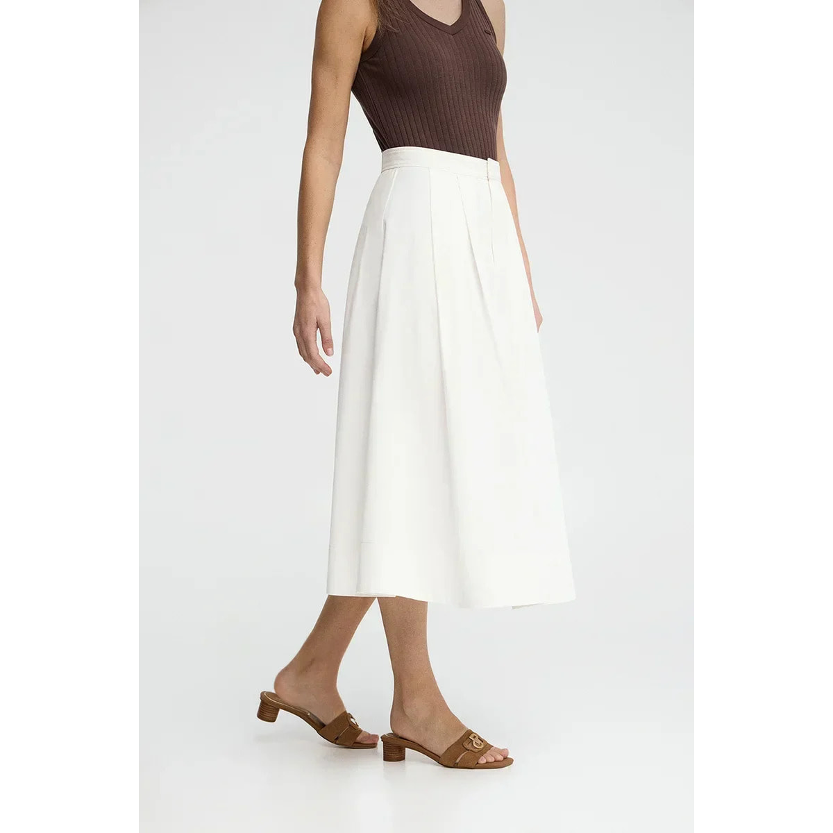 Falda blanca con pliegues Polo Club
