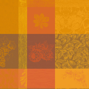 Serviette pur coton motif jacquard orange Mille bois d'automne potiron
