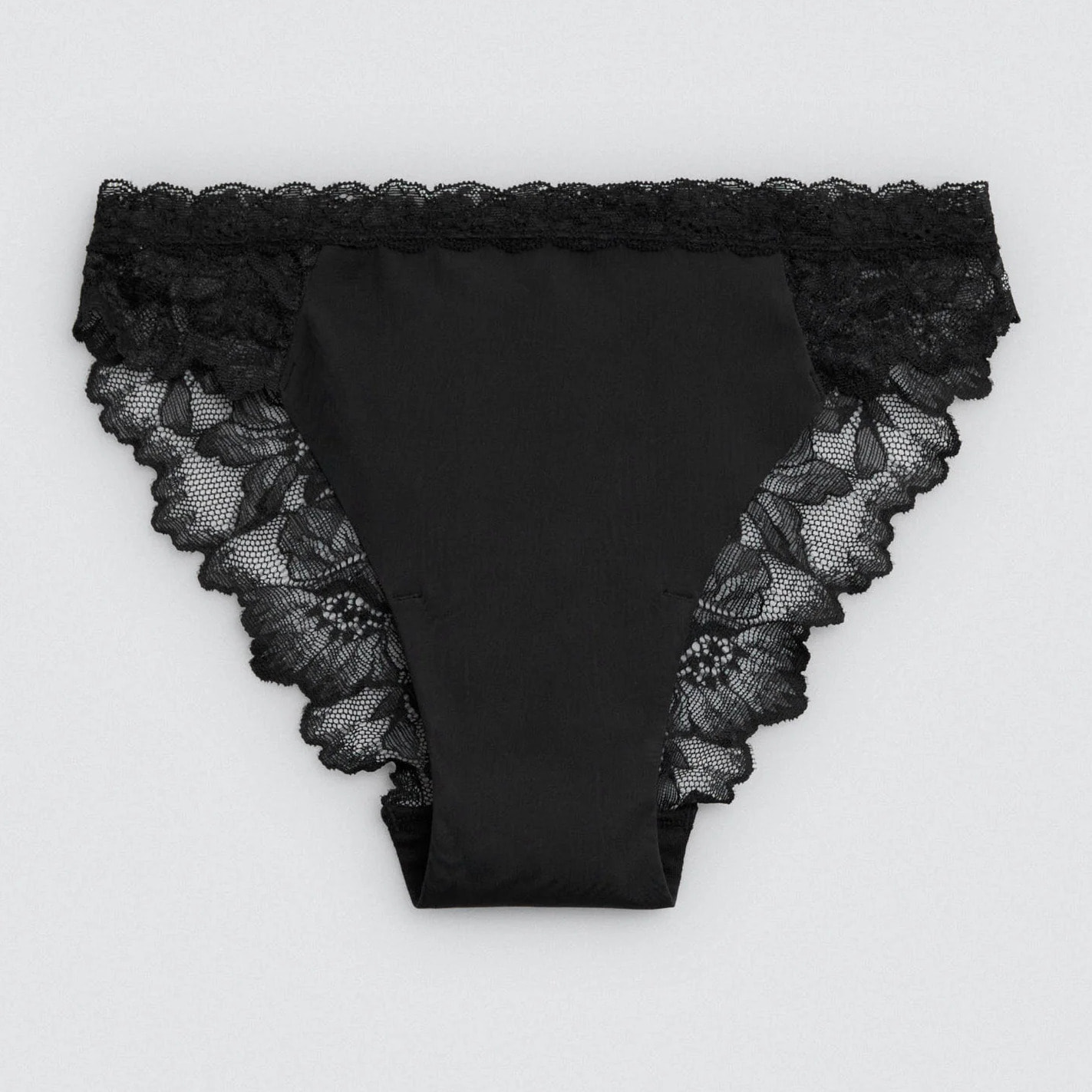 Slip brasiliano elastico con pizzo nero