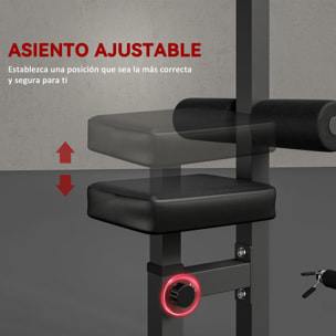 Máquina de Musculación Estación de Entrenamiento para Jalón al Pecho con Polea y Asiento Regulable para Entrenamiento en Gimnasio Hogar Oficina Carga Máx. 100 kg 107x120x190 cm Negro