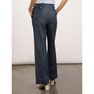 Motivi - Jeans wide leg effetto fiammato - Blu