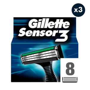 3x8 Lames de rasoir Gillette Sensor3