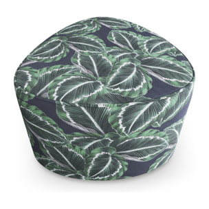 Pouf "Andalou" en velours motif de la jungle