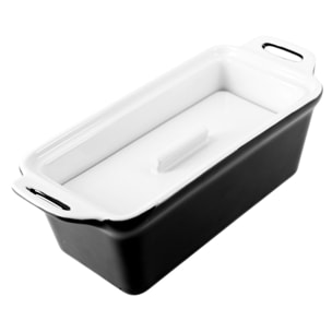 Terrine rectangulaire en grès noir 24x10cm