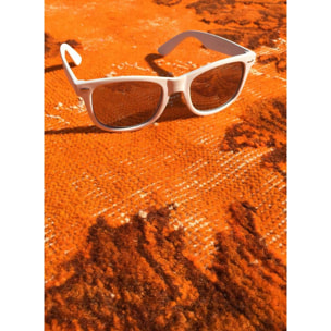 Authentique tapis Noué main en Turquie motif médaillon couleur flashy orange