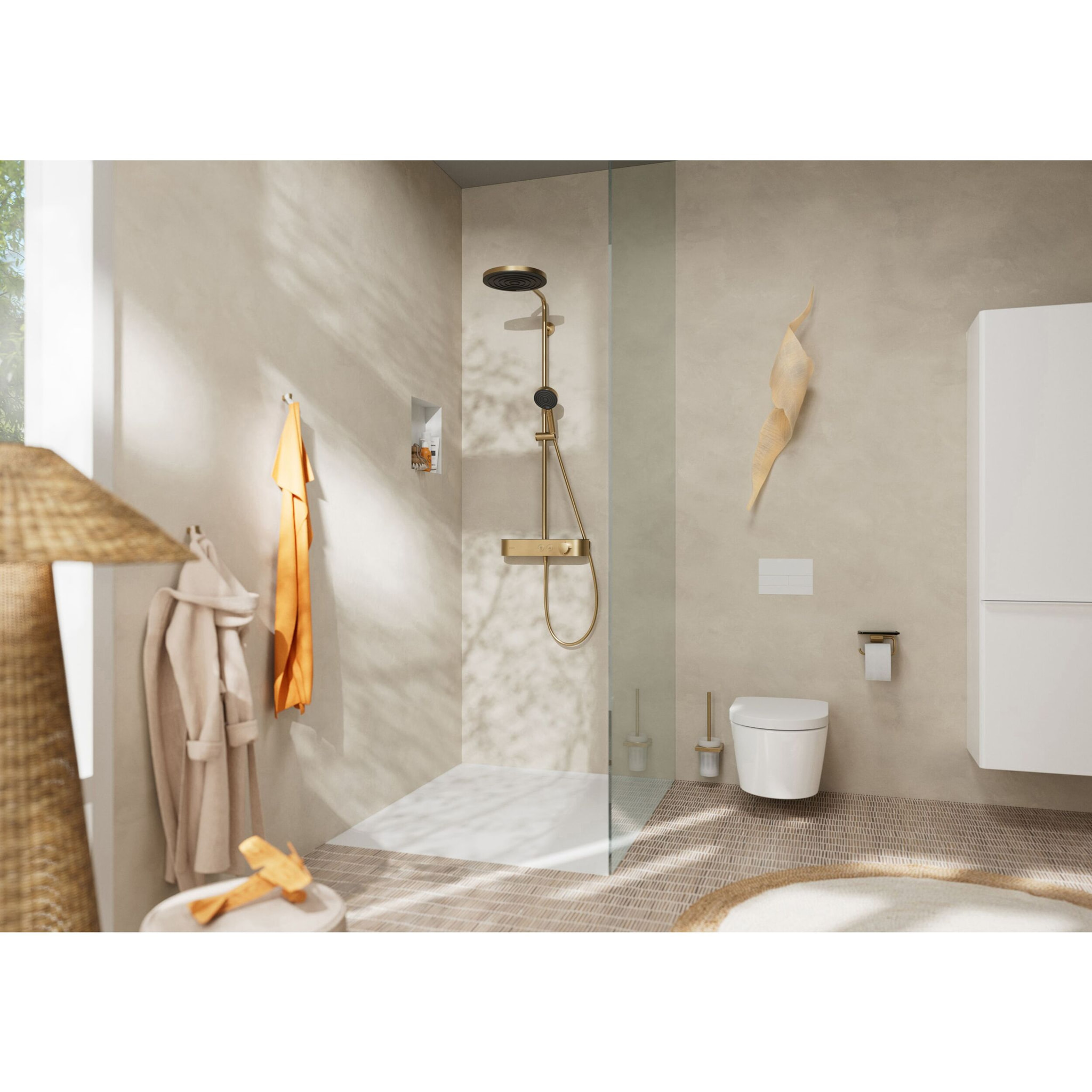 Porte brosse WC mural AddStoris Q, Bronze brossé