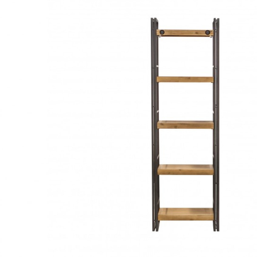 Bibliothèque en bois et métal 5 étagères - ATELIER