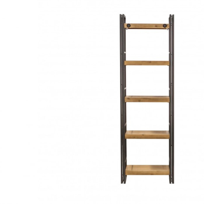 Bibliothèque en bois et métal 5 étagères - ATELIER