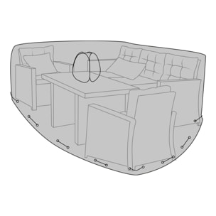 Telo Protettivo Luxury per Set Lounge e Divani — Nero 210×180×95 cm