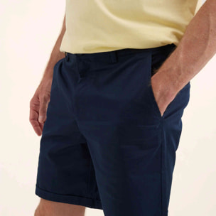 Bermuda Slim Fit Sarga Algodón Elástica Azul Marino LIFESTYLE PANT CITY NAVY