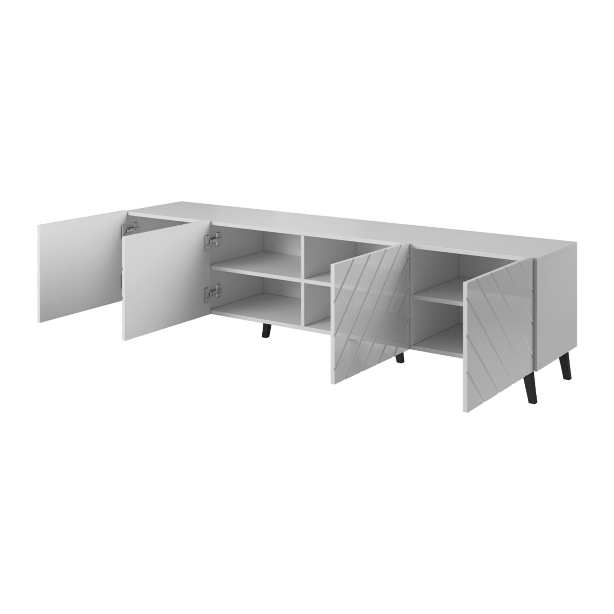 Chloe - meuble TV - 4 portes - 200 cm - Blanc