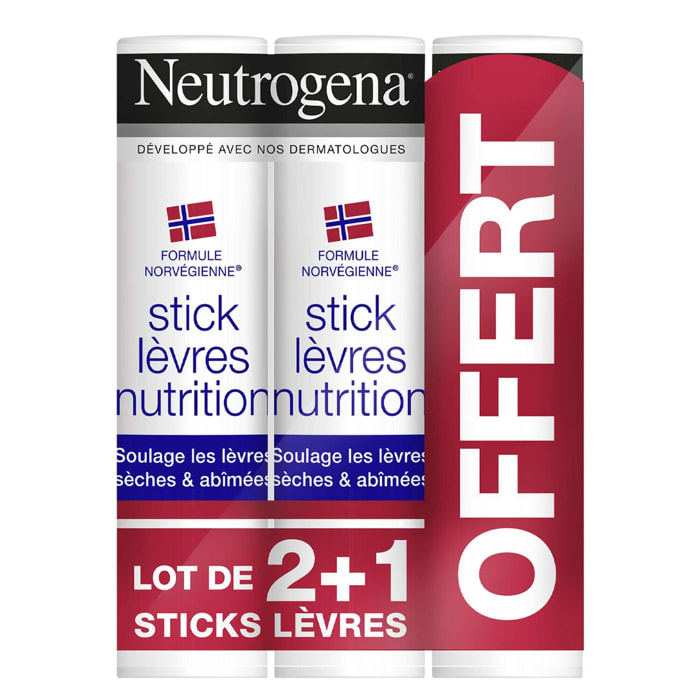Stick Lèvres - NEUTROGENA® Trio Stick Lèvres Nutrition 3 x 4,8 g