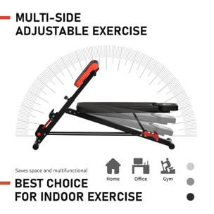 Banco de Pesas Multifuncional Banquillo de Gimnasio Completo Respaldo Inclinable en 3 Posiciones y Altura Ajustable Carga 300 kg 64x146x73,5-85 cm Negro