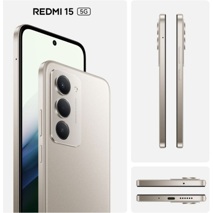 Smartphone XIAOMI Redmi 15 Gris 256Go 5G