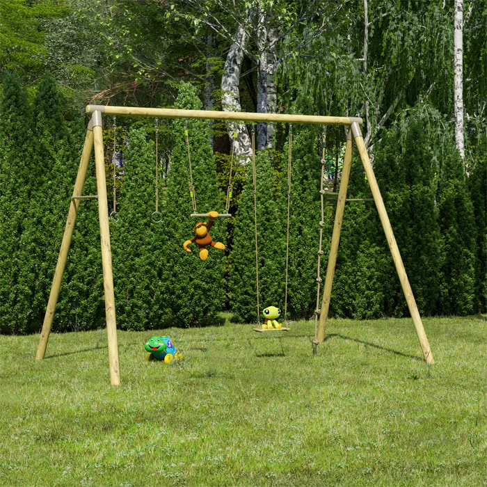 Portique bois 3 m Adulte Oliver - 4 personnes