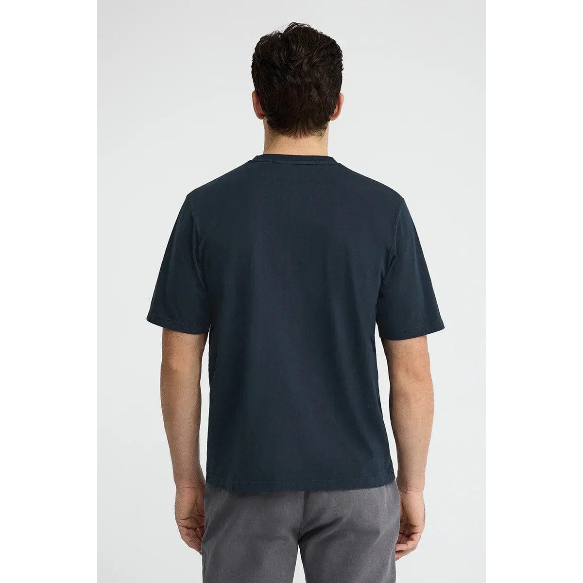 Camiseta azul marino de corte holgado y cuello redondo con logo Rigby Go