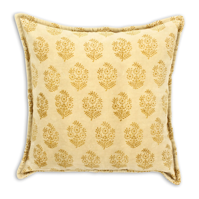 Coussin en velours jaune 45cm DORI