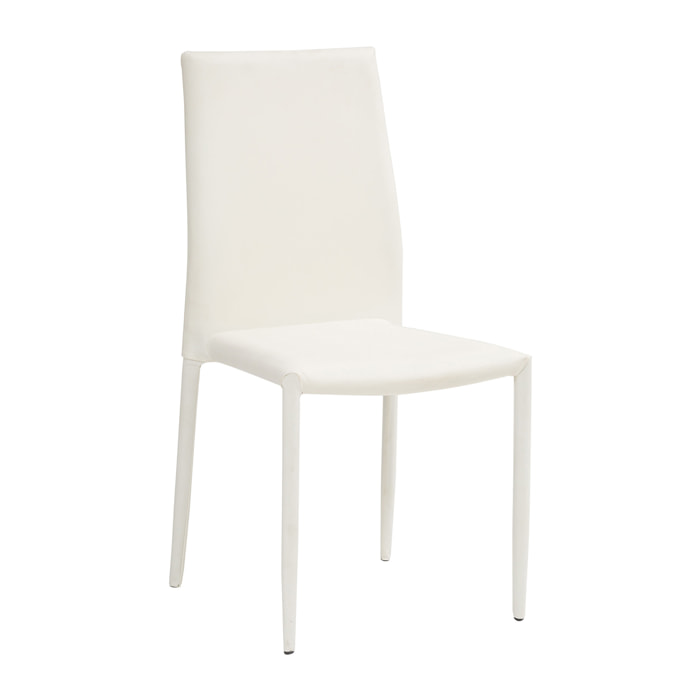 Set Da 6, Sedia Dani Plus Bianca In Similpelle - per soggiorno, cucina e arredo bar