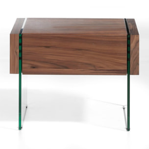 Mesa de noche de DM y cristal 58x39x43cm
