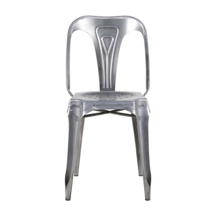 Chaise industrielle vintage en métal empilable - STEAL